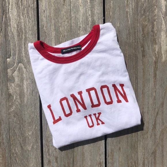 Brandy Melville Tops - Rare Brandy Melville London UK Red Ringer Tee